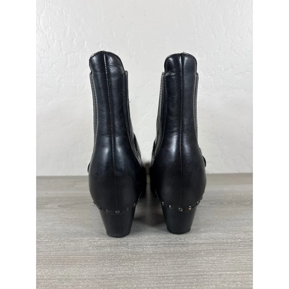 Dansko Black Leather Clog Ankle Boots Buckle Studded Block Heel Size 39 - Picture 5 of 8